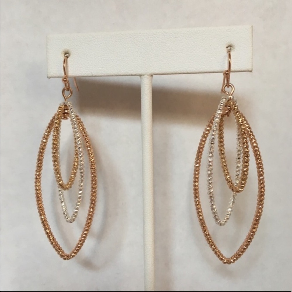 NWT Trio Twist Fold and Silver Earrings